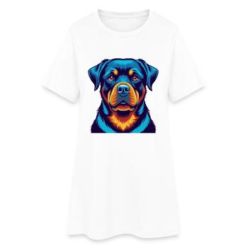 Rottweiler chien personnage de dessin animé kawaii coloré - Robe T-shirt Femme - blanc - Devant