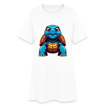 tortue coloré kawaii personnage de dessin animé clipart - Robe T-shirt Femme - blanc - Devant