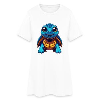 tortue coloré kawaii dessin animé personnage clipart - Robe T-shirt Femme - blanc - Devant