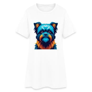 Affenpinscher chien coloré Kawaii dessin animé Clipart - Robe T-shirt Femme - blanc - Devant