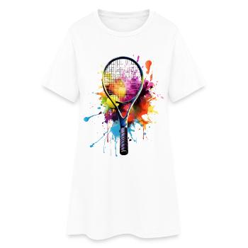 Tennis Joueur De Tennis Fille Homme Femme Tennis - Robe T-shirt Femme - blanc - Devant