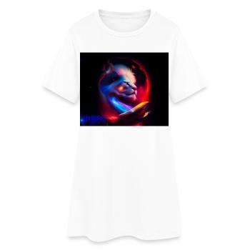 Lion Univers - Women’s T-Shirt Dress - white - Front