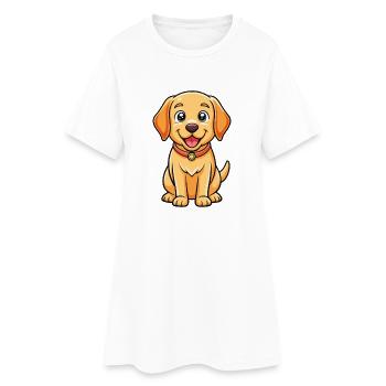 Labrador Retriever Chien Dessin animé Kawaii Clipart - Robe T-shirt Femme - blanc - Devant