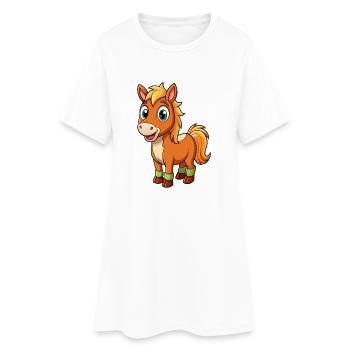 cheval mignon personnage de dessin animé Kawaii Clipart - Robe T-shirt Femme - blanc - Devant