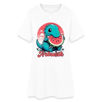 Mignon T-Rex Pastèque Arbusik Cadeau - Robe T-shirt Femme - blanc - Devant