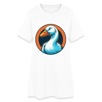 Oie mignon Kawaii dessin animé Clipart Animal Animal Pet Logo - Robe T-shirt Femme - blanc - Devant