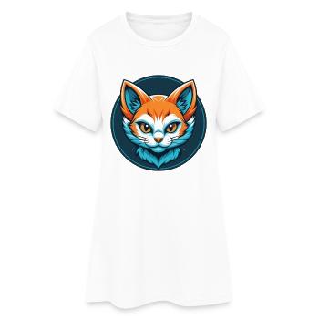 chaton mignon kawaii dessin animé clipart animal animal logo - Robe T-shirt Femme - blanc - Devant