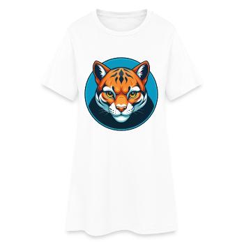 Ocelot mignon kawaii dessin animé clipart animal animal de compagnie logo - Robe T-shirt Femme - blanc - Devant