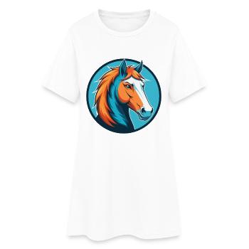 Pferd Niedlich Kawaii Cartoon Clipart Tier Haustier Logo - Frauen T-Shirt-Kleid - Weiß - Vorne