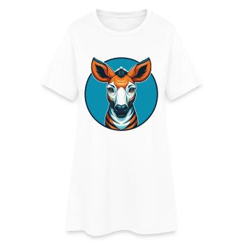 Okapi Niedliche Kawaii Cartoon Clipart Tier Haustier Logo - Frauen T-Shirt-Kleid - Weiß - Vorne