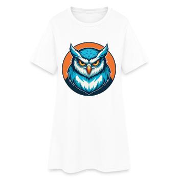 hibou mignon kawaii dessin animé clipart animal animal de compagnie logo - Robe T-shirt Femme - blanc - Devant
