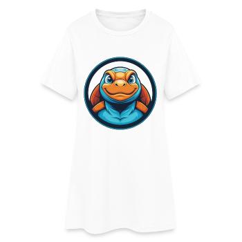 tortue mignon kawaii dessin animé animal animal logo - Robe T-shirt Femme - blanc - Devant