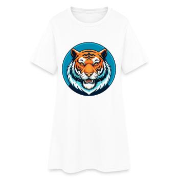 tigre mignon kawaii dessin animé clipart animal de compagnie logo - Robe T-shirt Femme - blanc - Devant