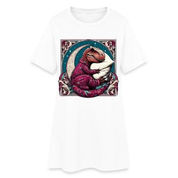 T-Rex Sleeping Hobby Cadeau - Robe T-shirt Femme - blanc - Devant