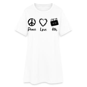 Ich liebe die 80er - Frauen T-Shirt-Kleid - Weiß - Vorne