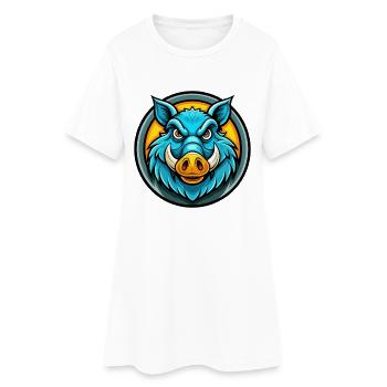 Sanglier Coloré Kawaii Dessin Animé Personnage Clipart Animal de compagnie - Robe T-shirt Femme - blanc - Devant