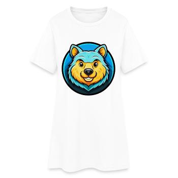 Quokka coloré Kawaii Dessin animé Personnage Clipart - Robe T-shirt Femme - blanc - Devant