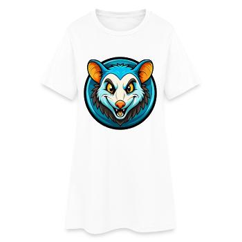 Opossum coloré Kawaii Dessin animé Personnage Clipart - Robe T-shirt Femme - blanc - Devant