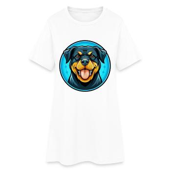 Rottweiler chien personnage de dessin animé kawaii coloré - Robe T-shirt Femme - blanc - Devant
