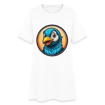 Pigeon Coloré Kawaii Dessin Animé Personnage Clipart - Robe T-shirt Femme - blanc - Devant