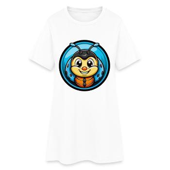 Ladybug Colorful Kawaii Cartoon Character Clipart - Women’s T-Shirt Dress - white - Front