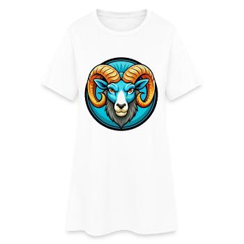 Ram coloré Kawaii dessin animé Personnage Clipart Animal de compagnie - Robe T-shirt Femme - blanc - Devant