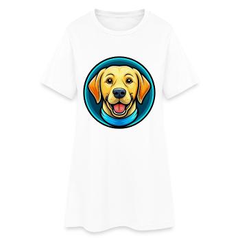 Labrador Retriever Chien Coloré Kawaii Dessin Animé Animal de compagnie - Robe T-shirt Femme - blanc - Devant