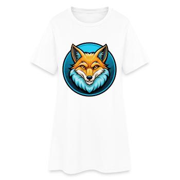 Fuchs Bunte Kawaii Cartoon Figur Clipart Haustier - Frauen T-Shirt-Kleid - Weiß - Vorne