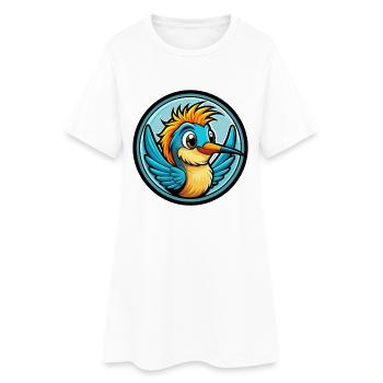 Colibri coloré Kawaii personnage de dessin animé animal de compagnie - Robe T-shirt Femme - blanc - Devant