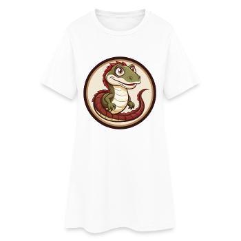 Basilisk Colorful Kawaii Cartoon Character Clipart - Women’s T-Shirt Dress - white - Front