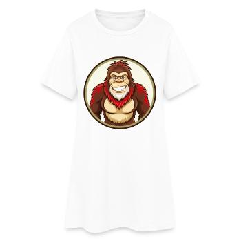 BigFoot coloré Kawaii Dessin animé Personnage Clipart - Robe T-shirt Femme - blanc - Devant