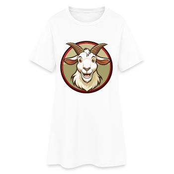 Chèvre Coloré Kawaii Dessin Animé Personnage Clipart Animal de compagnie - Robe T-shirt Femme - blanc - Devant