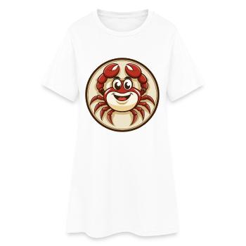 crabe coloré kawaii dessin animé personnage clipart animal de compagnie - Robe T-shirt Femme - blanc - Devant