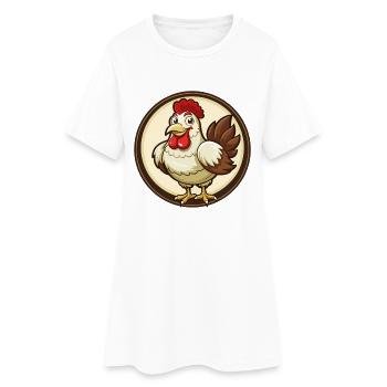 Poule coloré Kawaii dessin animé personnage Clipart Animal de compagnie - Robe T-shirt Femme - blanc - Devant