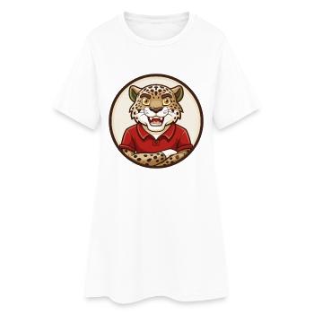 Jaguar coloré Kawaii Dessin animé Personnage Clipart - Robe T-shirt Femme - blanc - Devant