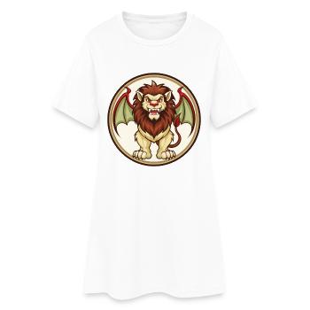 Manticore Coloré Kawaii Dessin Animé Personnage Animal de compagnie - Robe T-shirt Femme - blanc - Devant