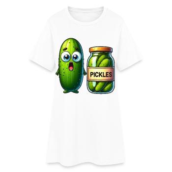 La situation difficile des cornichons au concombre : choqué et choqué ! - Robe T-shirt Femme - blanc - Devant
