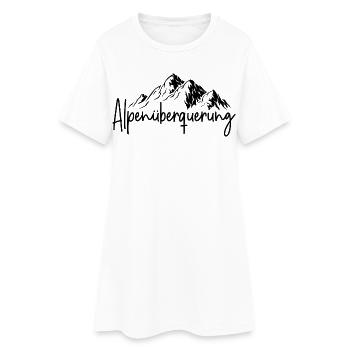 Alpenüberquerung - Frauen T-Shirt-Kleid - Weiß - Vorne