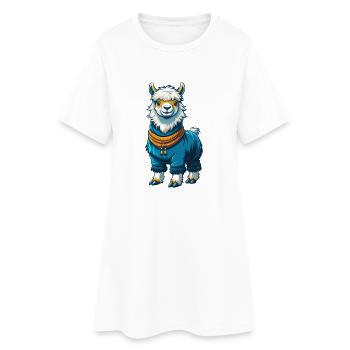Alpaca Cool Kawaii Cartoon Character Clipart - Women’s T-Shirt Dress - white - Front