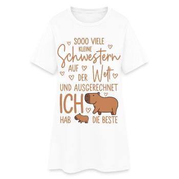 So viele Schwestern - Capybara - Kleine Schwester - Frauen T-Shirt-Kleid - Weiß - Vorne