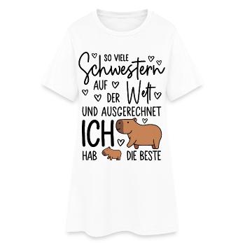 So viele Schwestern Capybara Geschwister Geschenk - Frauen T-Shirt-Kleid - Weiß - Vorne