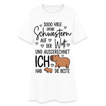 So viele Schwestern - Capybara - Große Schwester - Frauen T-Shirt-Kleid - Weiß - Vorne