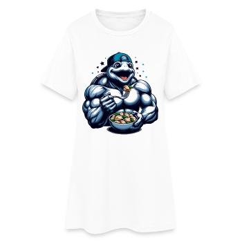 Cadeau Pelmeni Power Turtle - Robe T-shirt Femme - blanc - Devant