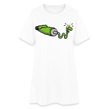 Serpent vert et tube de gouache - Robe T-shirt Femme - blanc - Devant