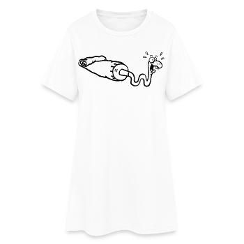 Serpent noir et tube de gouache - Robe T-shirt Femme - blanc - Devant