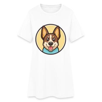 Chien de race autrichien Brandlbracke Cartoon Kawaii Pet - Robe T-shirt Femme - blanc - Devant