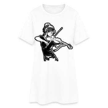 Fiddle Girl Drawing - Women’s T-Shirt Dress - white - Front