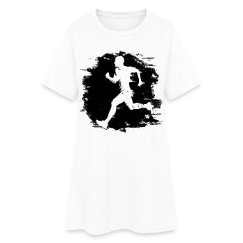 Garçon marathonien - Robe T-shirt Femme - blanc - Devant