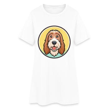 Grand Basset Griffon Vendéen Chien Race Dessin Animé Animal de compagnie - Robe T-shirt Femme - blanc - Devant