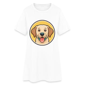 Labrador Chien Race Coloré Dessin animé Kawaii Clipart - Robe T-shirt Femme - blanc - Devant